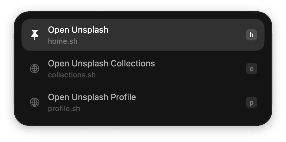 The bottom Letra window shows three Unsplash scripts.